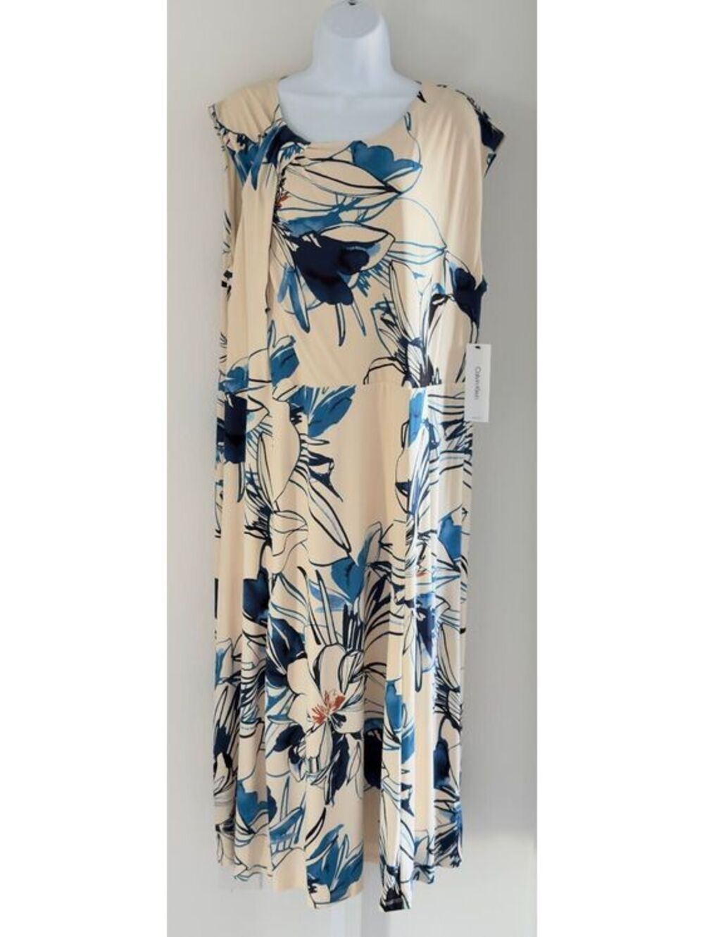 Calvin Klein Plus Size Asymmetric-Accent Midi Dress Women Size 20W